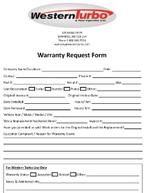 Warranty Request Form