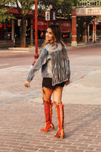 Load image into Gallery viewer, Punchy Cowgirl Tall Studded Serape Boots