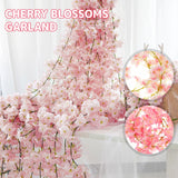 4Pcs 180CM Artificial Cherry Blossom Flowers Wedding Garland Ivy Decoration Fake Silk Flowers Vine for Party Ceiling Decor Arch