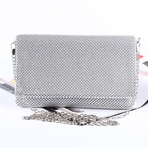 designer silver clutch