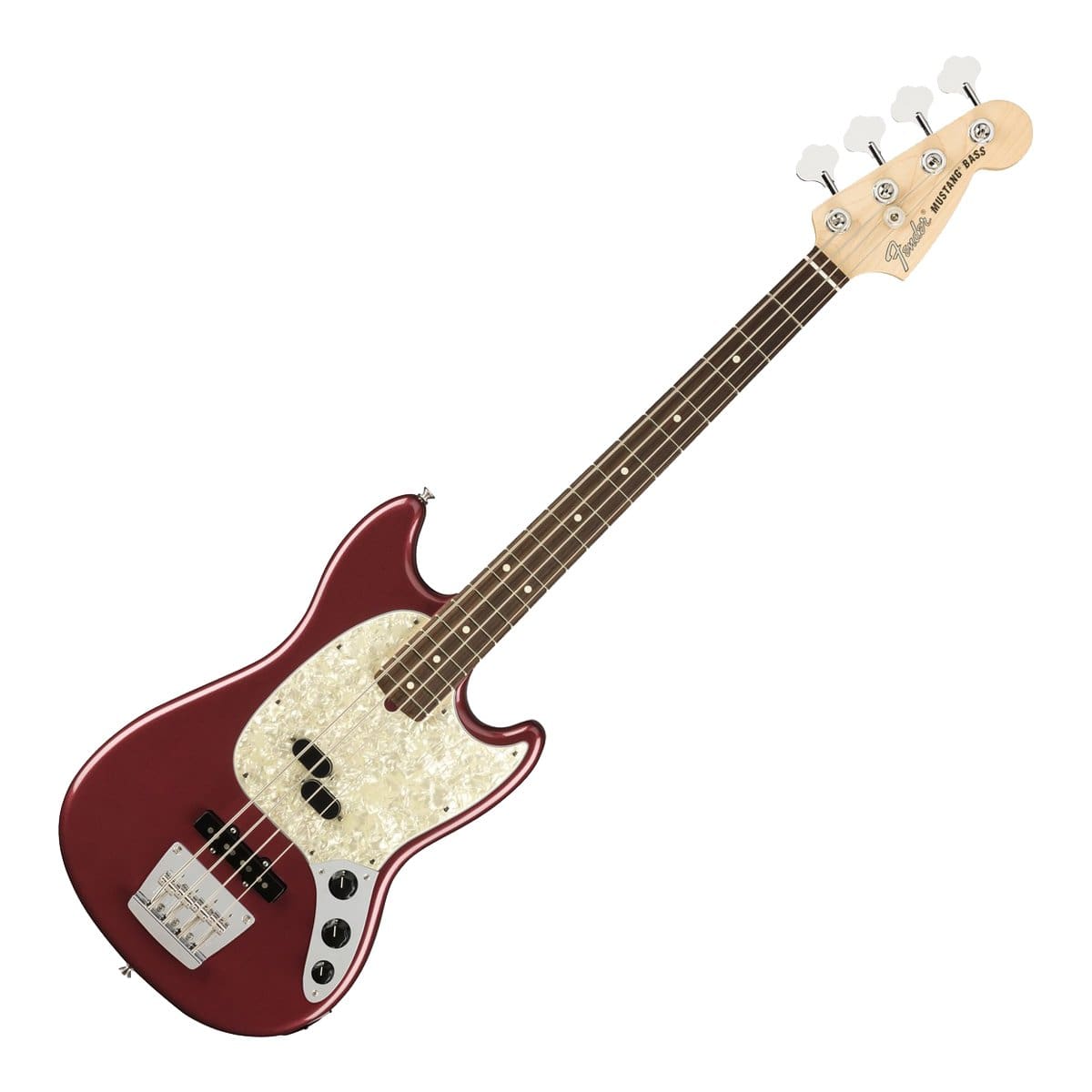 fender american performer mustang bass aubergine