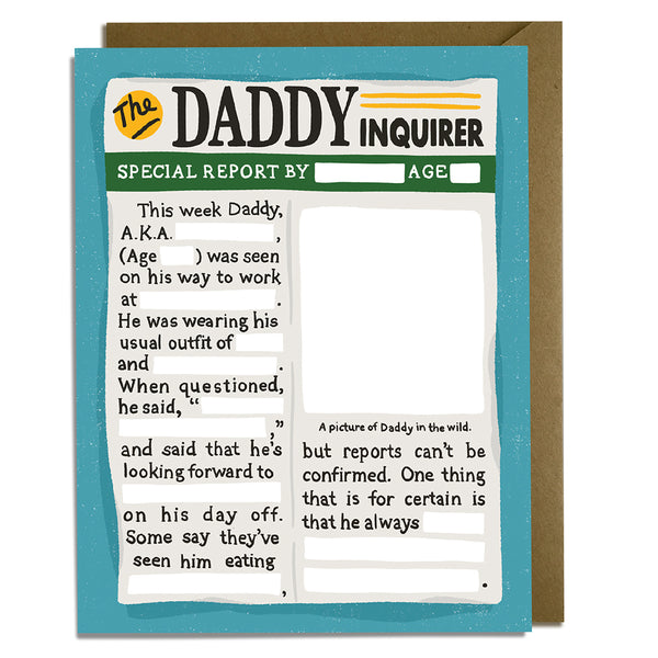 Father's Day Fill in the Blank Card
