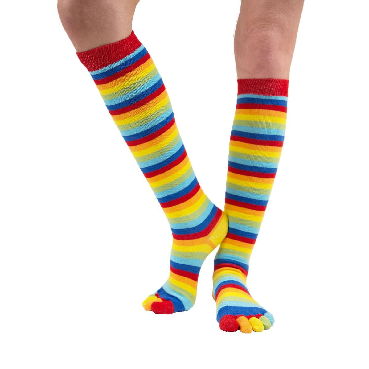 ToeToe Essential Knee High Fun Socks - Rainbow — footworksrunning