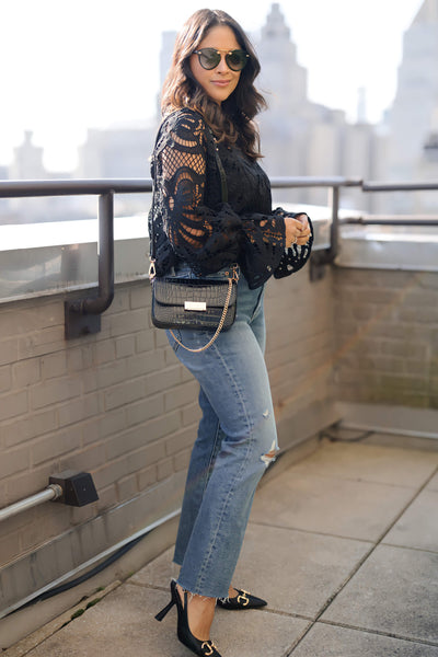 Lovely in Lace Flutter Sleeve Blouse