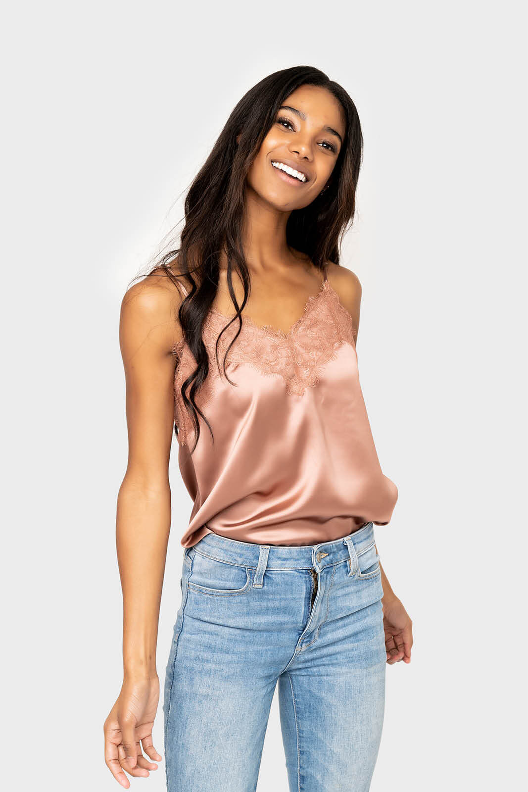 Image of Whitney Satin Lace Tank