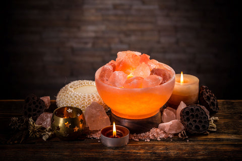 Himalayan salt lamp fire bowl