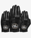 Black Cabretta Leather Golf Glove 3 PACK