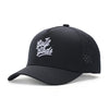 TOUR PRO Golf Gods Script Golf Hat in Black with Curved Brim