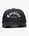 Cocaine & Hookers Golf Hat in Black in Curved Brim