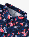 Flowers & Flamingos Cool Tech Performance Golf Polo