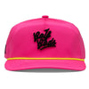 Neon Pink Golf Gods Script Snapback Golf Rope Hat