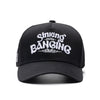 Sinking Putts & Banging Sluts Black SnapBack Golf Hat - Curved Brim