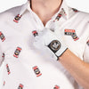 Red Tins Cool Tech Performance Golf Polo in White