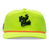 Neon Yellow Golf Gods Script Snapback Golf Rope Hat