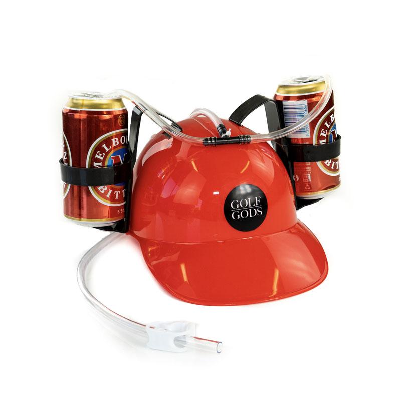 Drinking Helmet Beer Soda Hat Hand-free Can Holder With Straw 