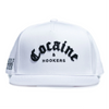 Cocaine & Hookers Golf Hat in White with Flat Brim