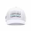I Hate Golf White SnapBack Golf Hat - Curved Brim