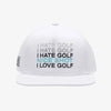 I Hate Golf White SnapBack Golf Hat - Flat Brim