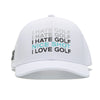 TOUR PRO I Hate Golf Hat in White with Curved Brim