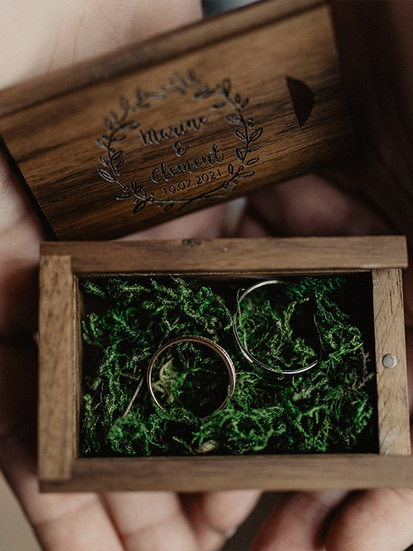 coffret pour alliance en bois mariage