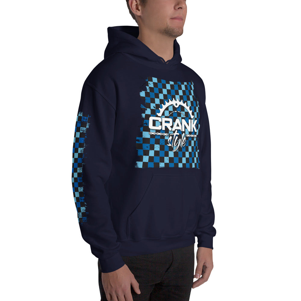 blue checkered hoodie