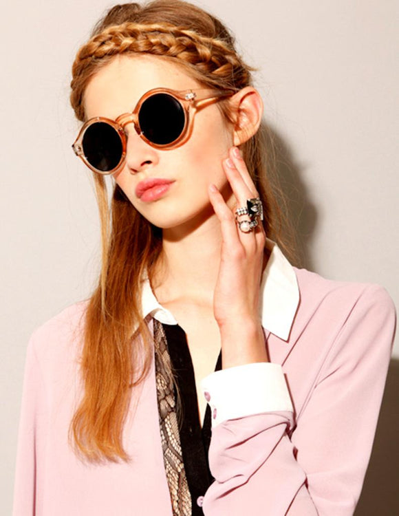 Hundimiento Respetuoso espalda Lentes Gafas Anteojos de Sol Redondas Retro Vintage para mujeres Diseñ – Te  Quiero Fashion