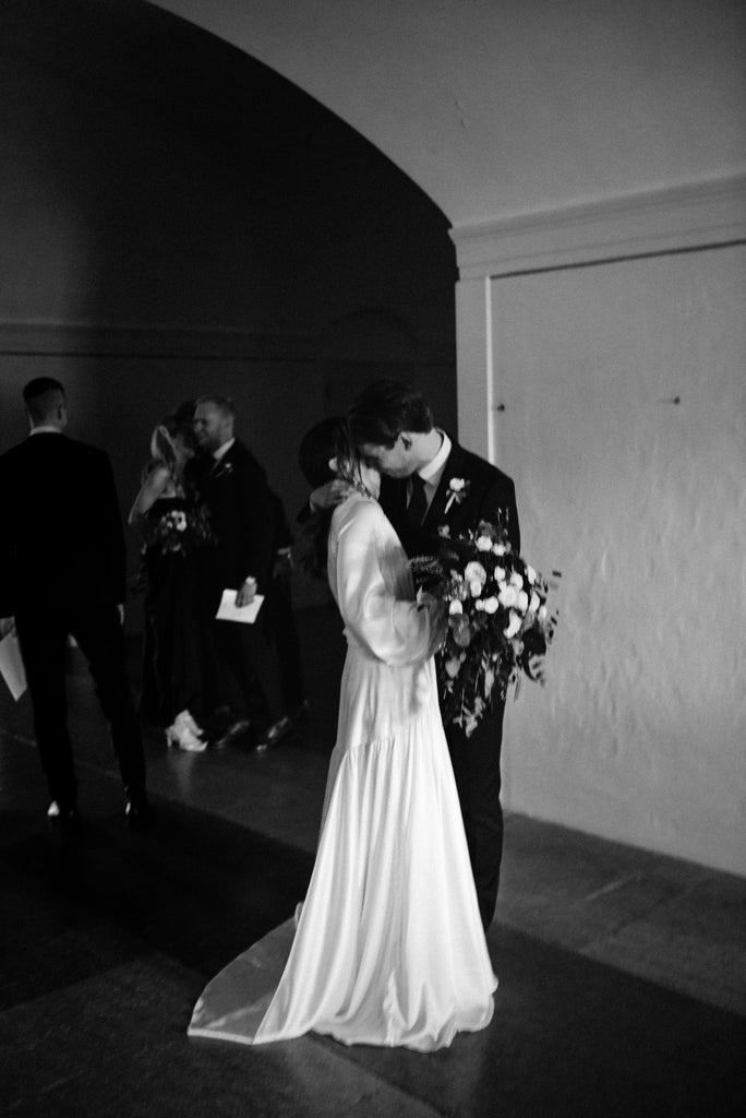 Zoe Rowyn real bride wearing the Vivienne gown