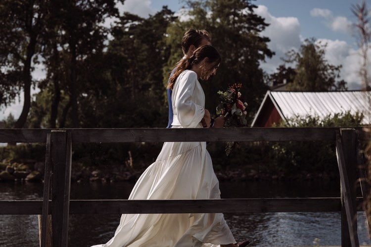 Zoe Rowyn real bride wearing the Vivienne gown