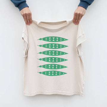 Green Peas in a Pod Gardening Boxy Tee in Natural by Blackbird Supply Co.