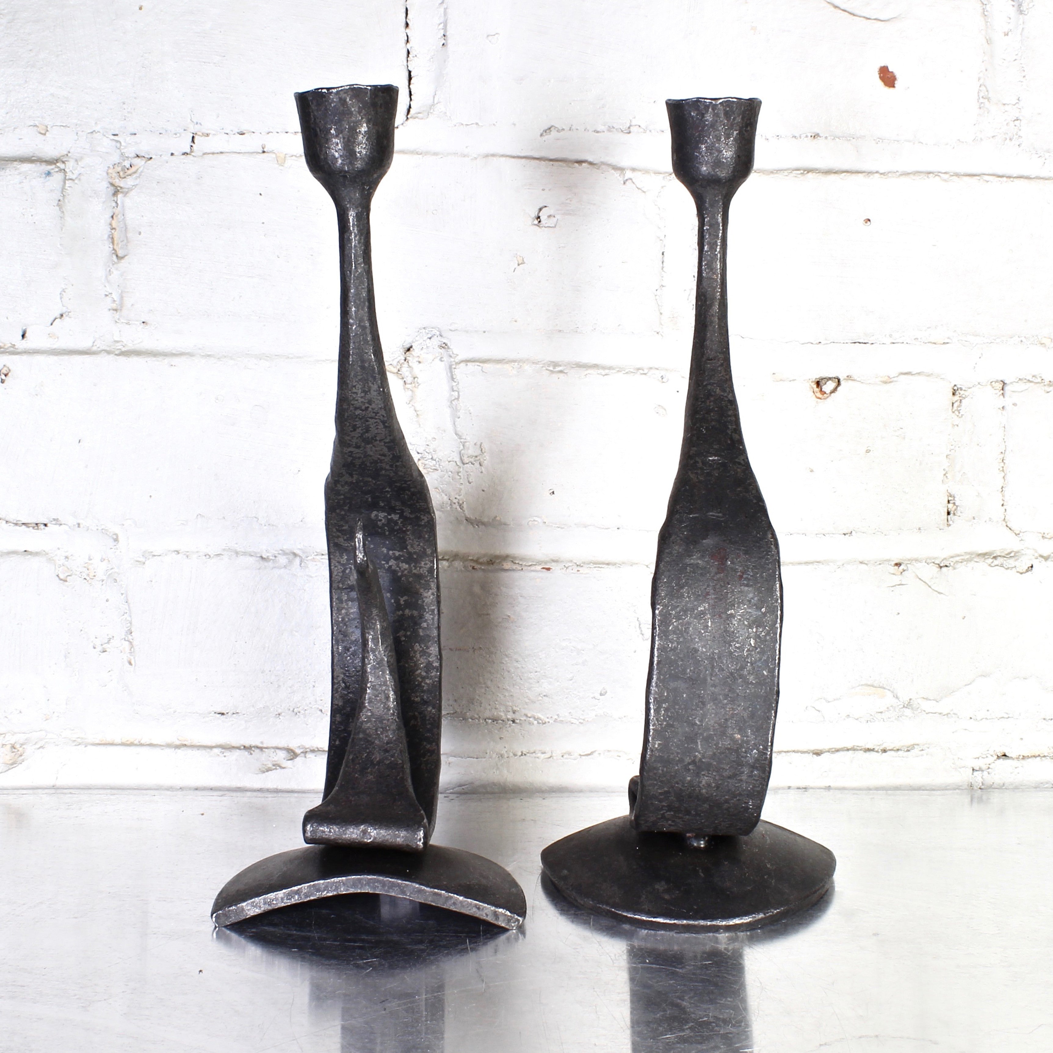 Recurve Candle Pair by Blackthorne Forge