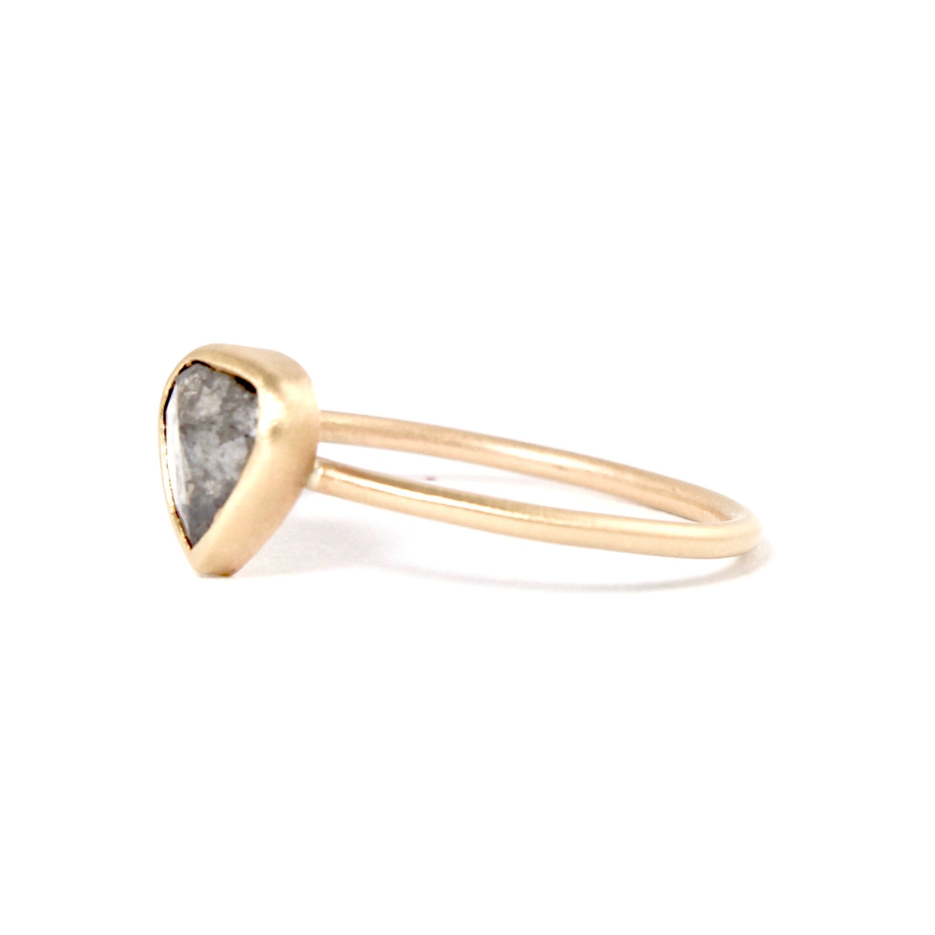 Pear Black Rose Cut Diamond Ring by Rebecca Overmann– Fire Opal