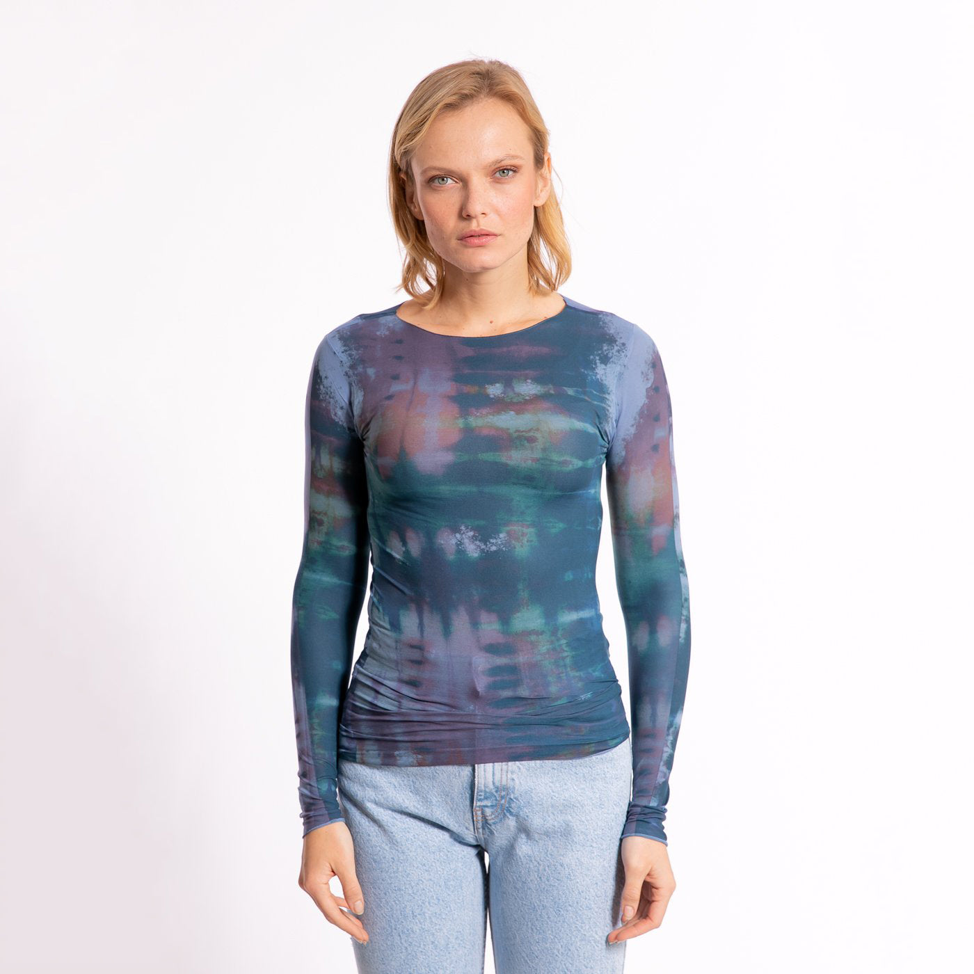 NEW! Color Gaia Second Skin Raw Edge Top in Cashmere Blue by AMB Designs