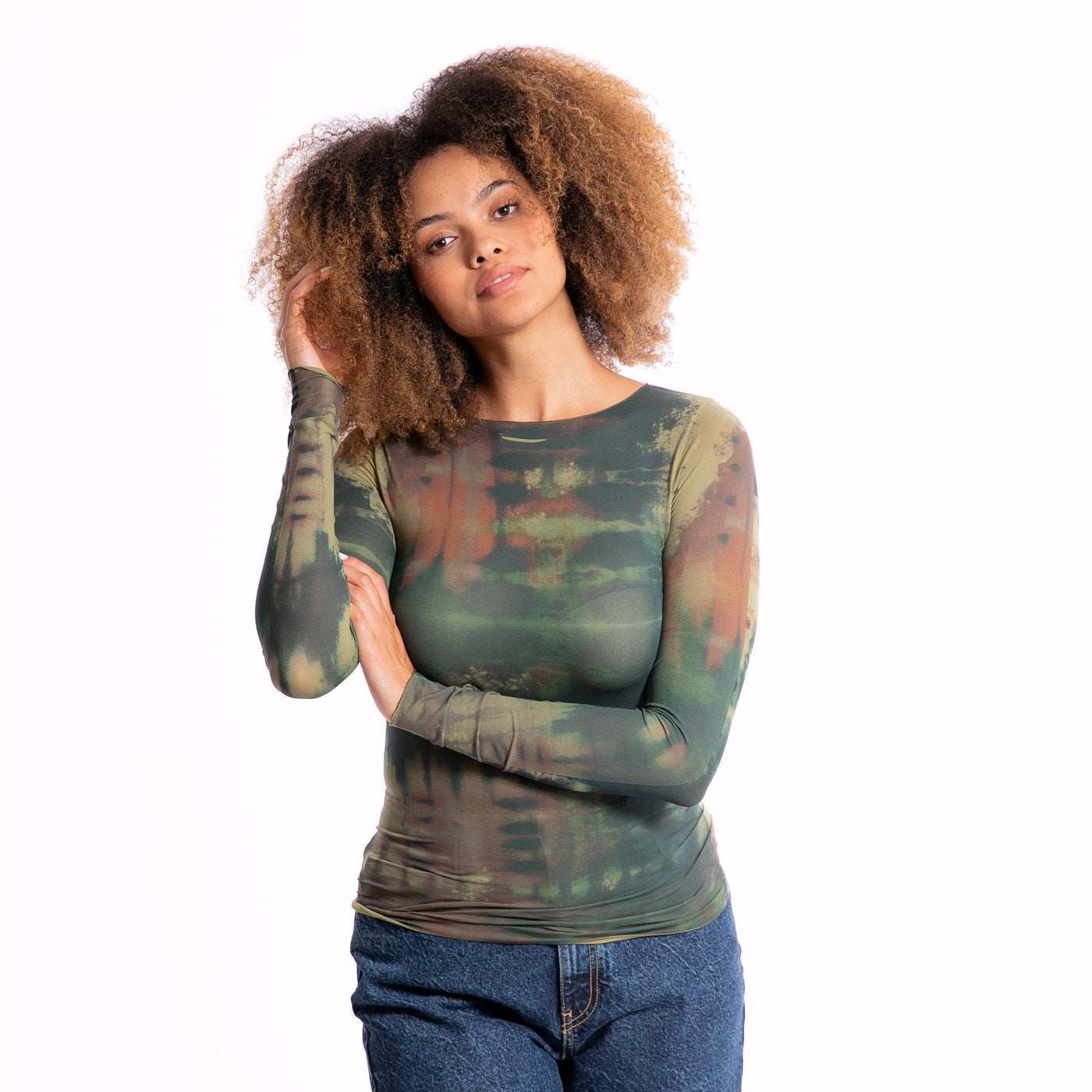 NEW! Color Gaia Second Skin Raw Edge Top in Moss by AMB Designs