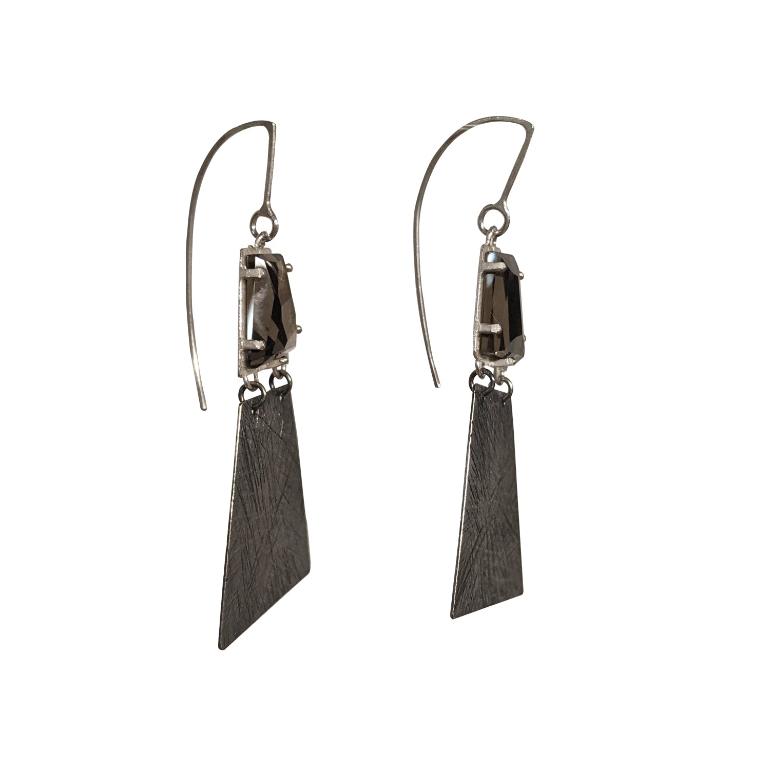 NEW! Trapezoid Smoky Quartz Earrings by Heather Guidero