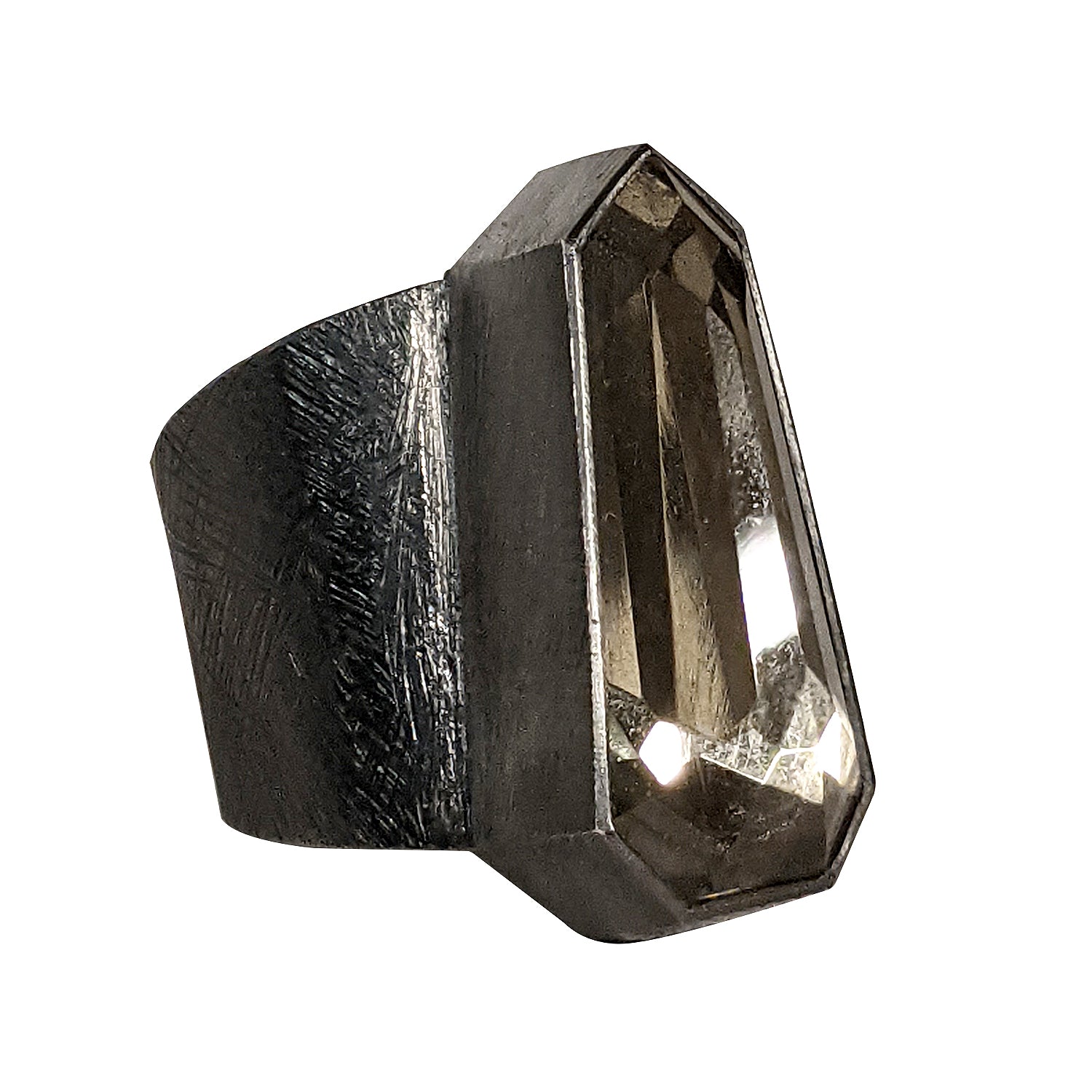 NEW! Carved Shield Ring with Pyrite and Quartz by Heather Guidero