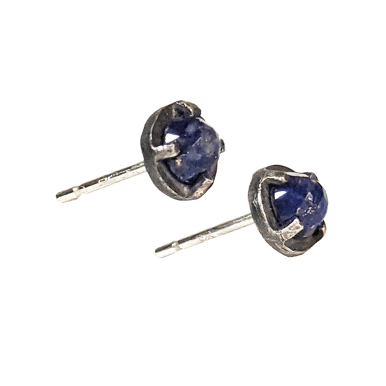NEW! Carved 4mm Lapis Earrings by Heather Guidero