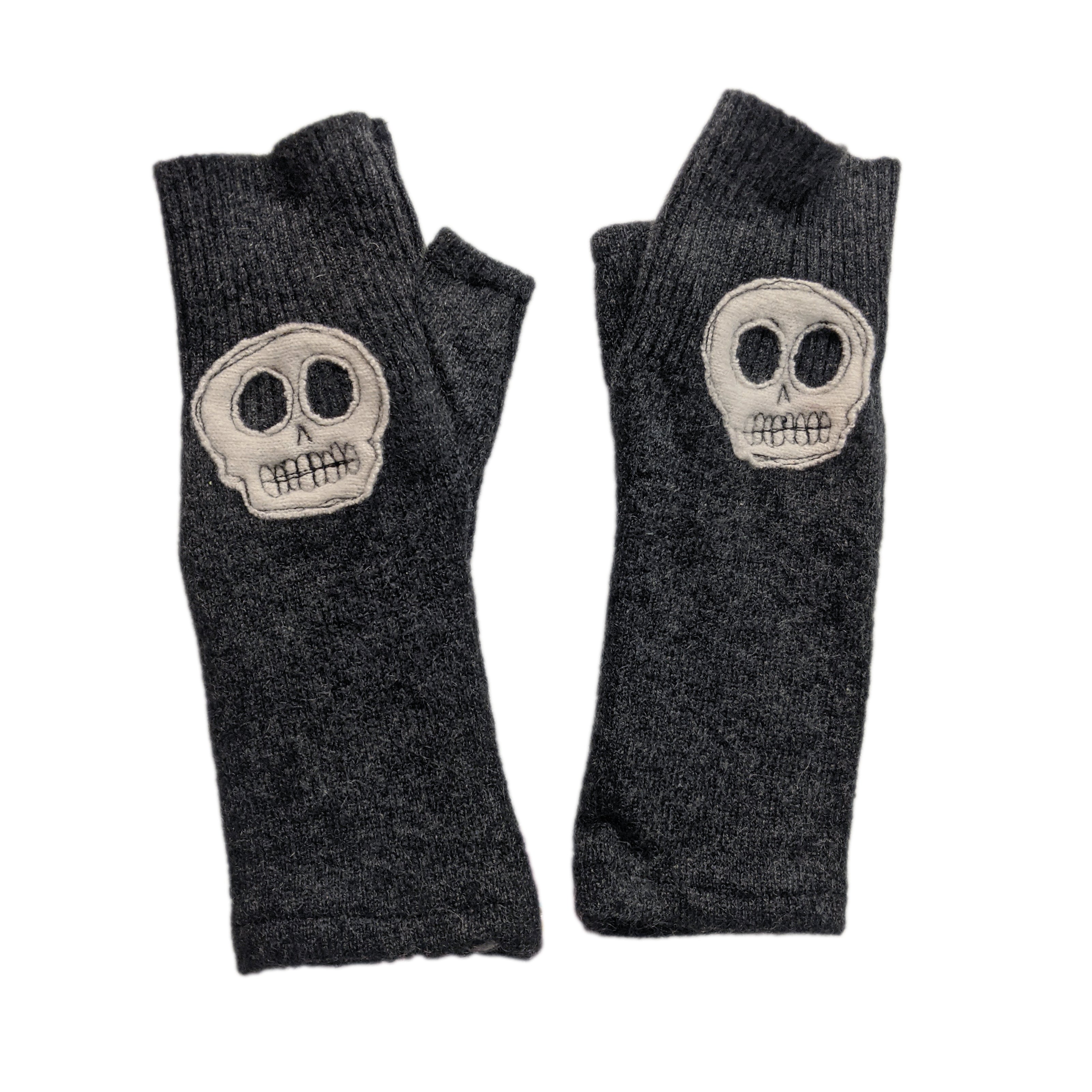 NEW! Charcoal with White Skulls Cashmere Gloves by Sardine