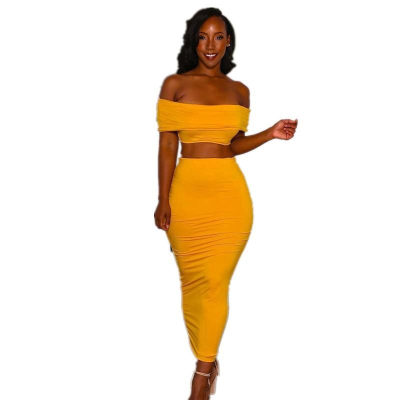 yellow two piece outfits