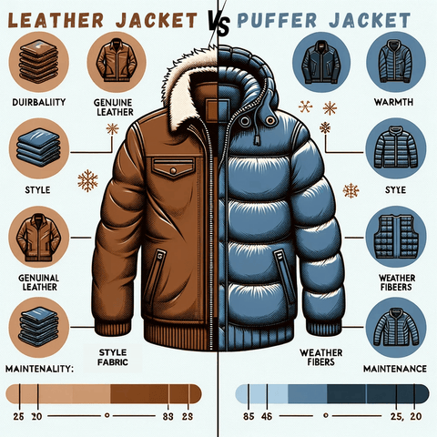 leather jacket vs puffer jacket