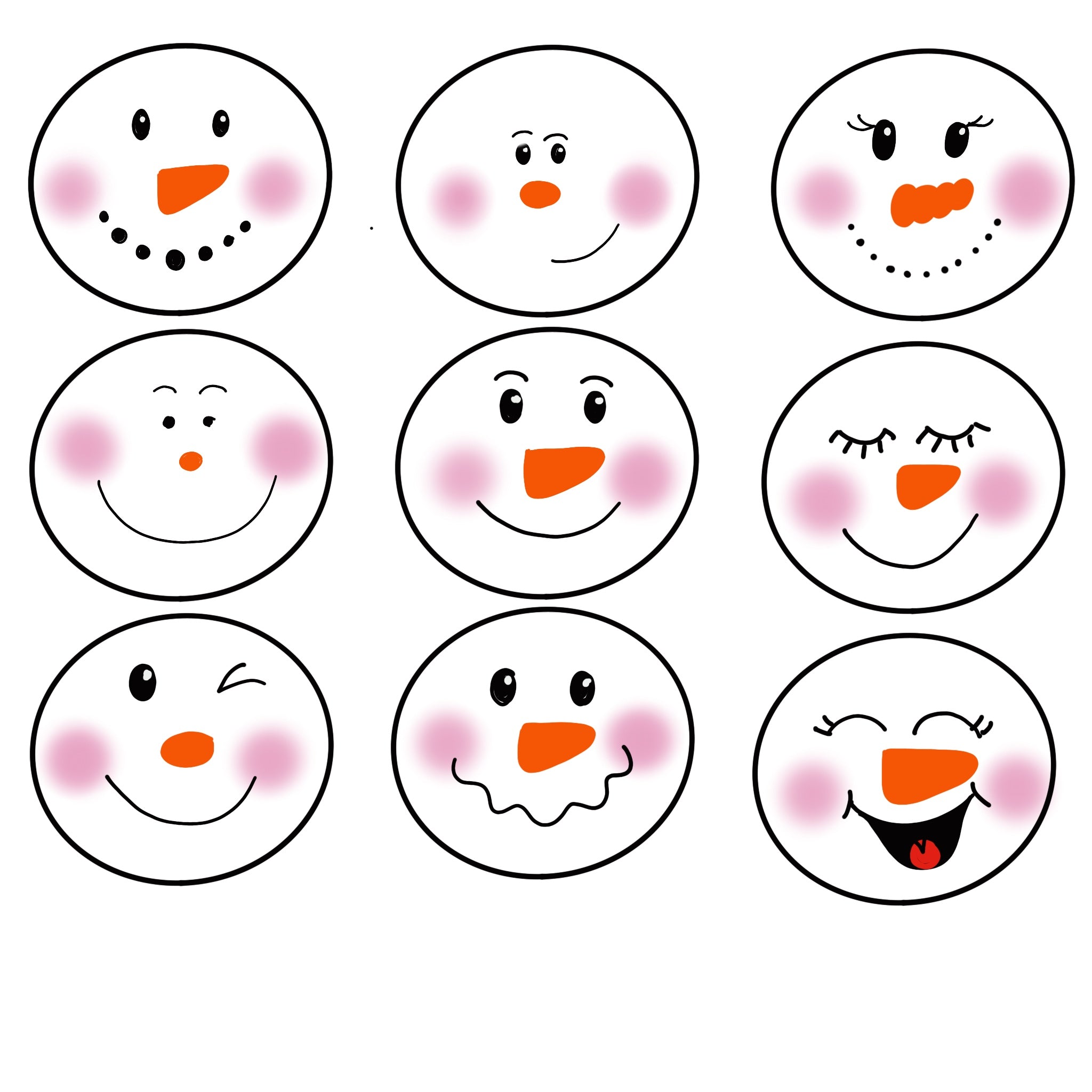 Printable Cut Out Snowman Face Stencil Best Season Ideas