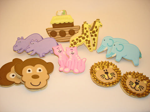 Safari Sugar Cookies Jungle Cookies Monkey Elephant 