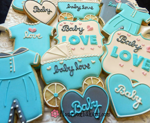 How To Make Decorated Graphic Design Style Baby Bottle Sugar Cookies