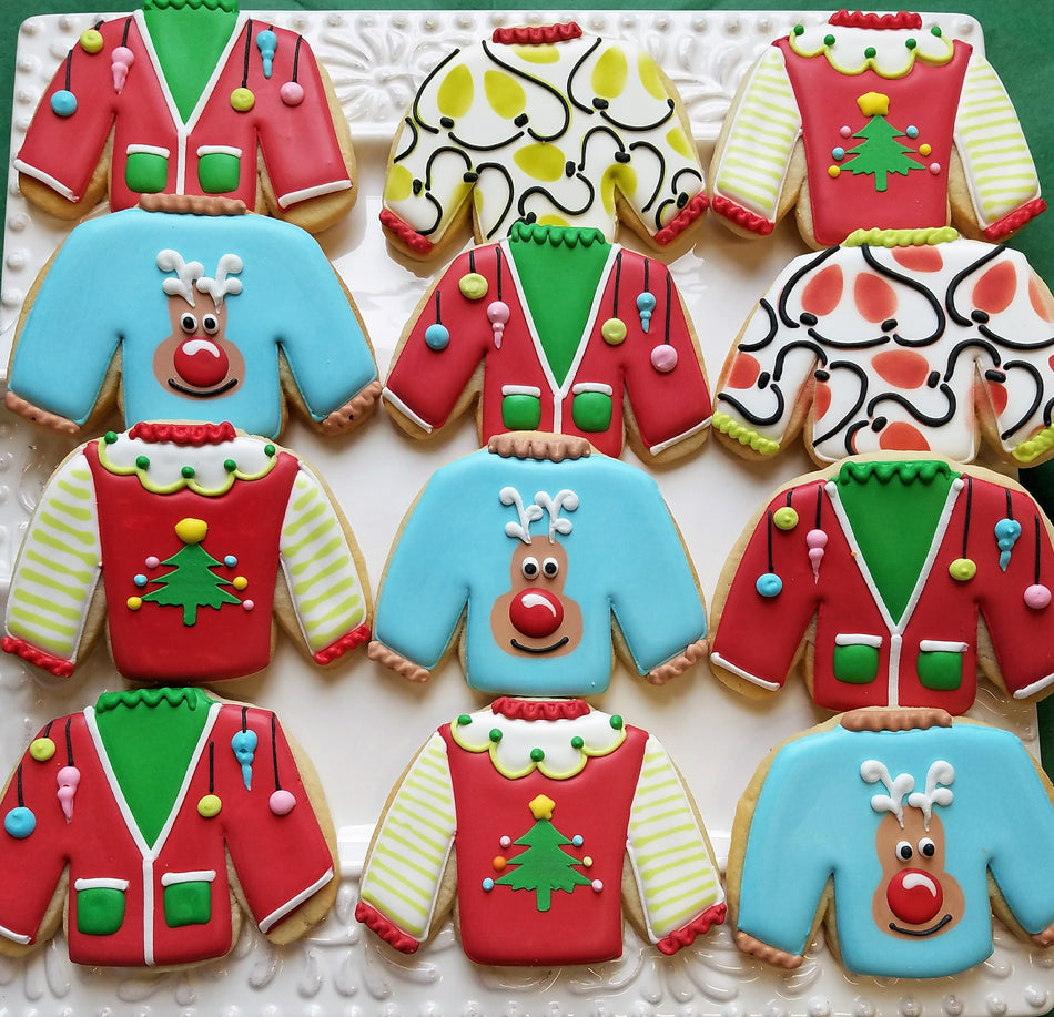 How to Decorate FOUR Ugly Sweater Cookies (part 1) – The Flour Box