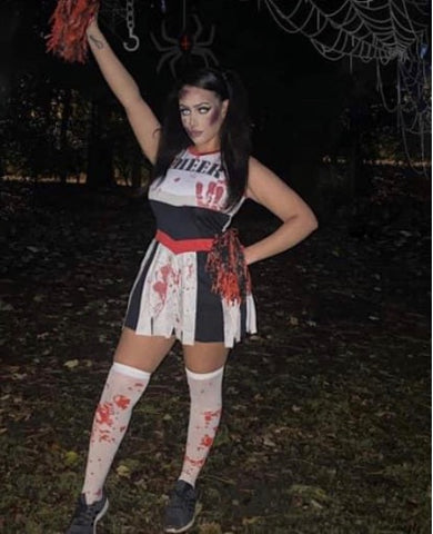 Cheerleader halloween outfit scary look fashion