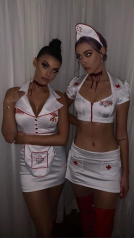 Nurse dokter halloween outfit scary look bloed bloody matching outfit trend