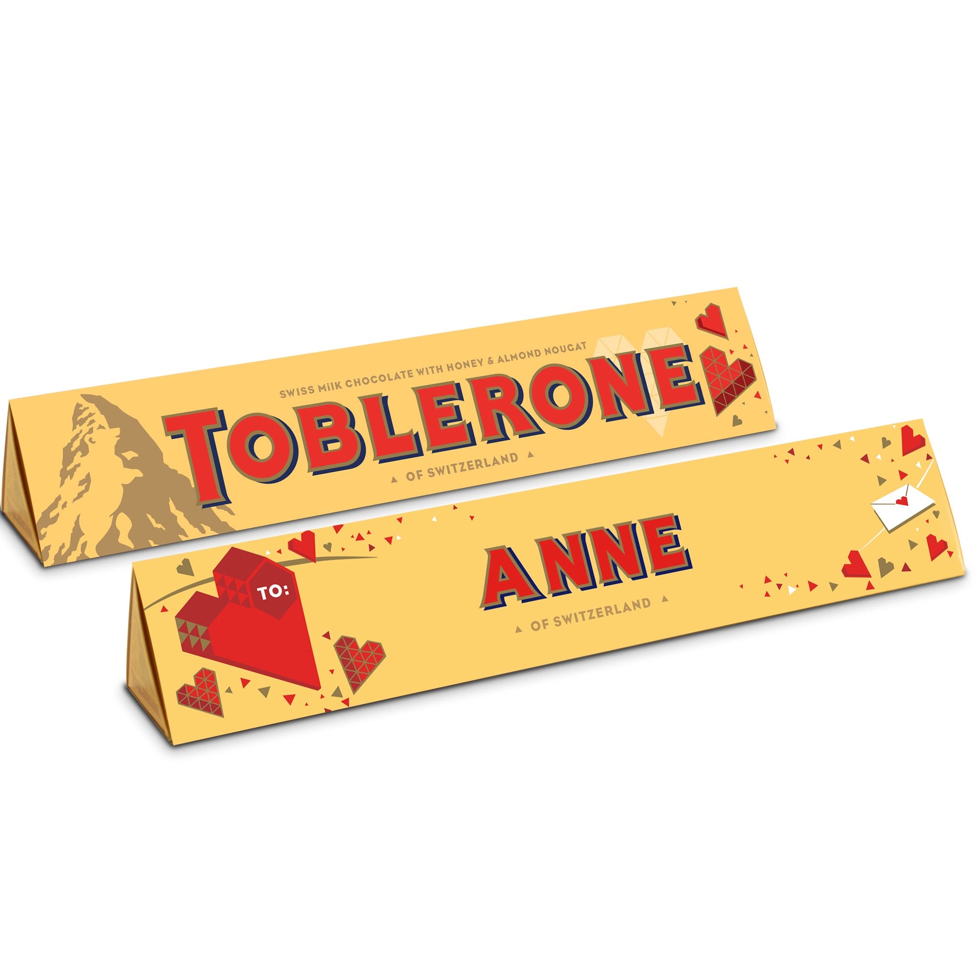 Personalise This 360g Toblerone With Personalised Heart Sleeve Tobleronefr