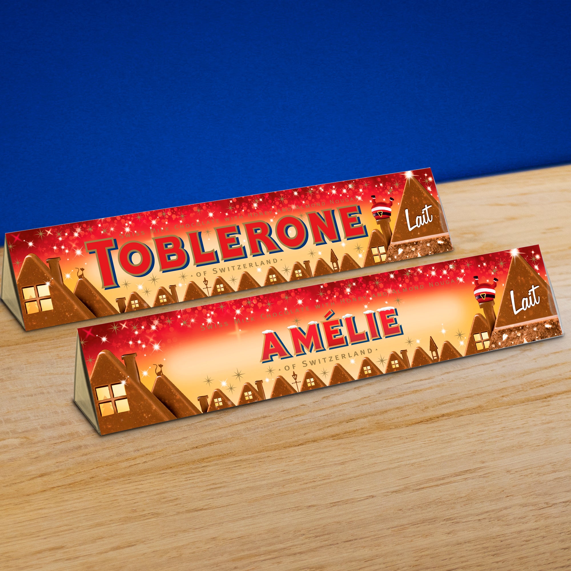 Personalise This 360g Toblerone With Christmas Scene Personalised Slee Tobleronefr