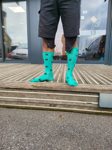 man wearing bamboo socks