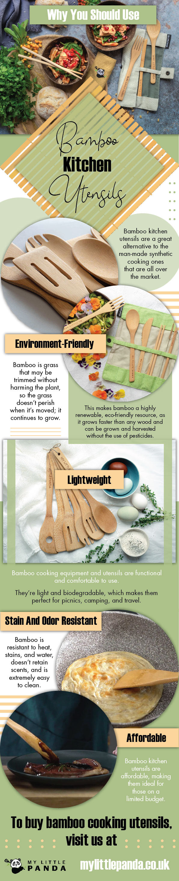 Why You should Use Bamboo Kitchen Utensils - Infograph
