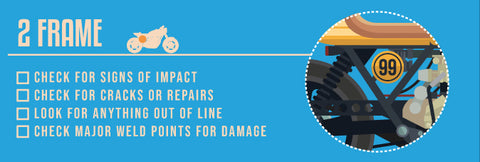 Used motorcycle frame checklist